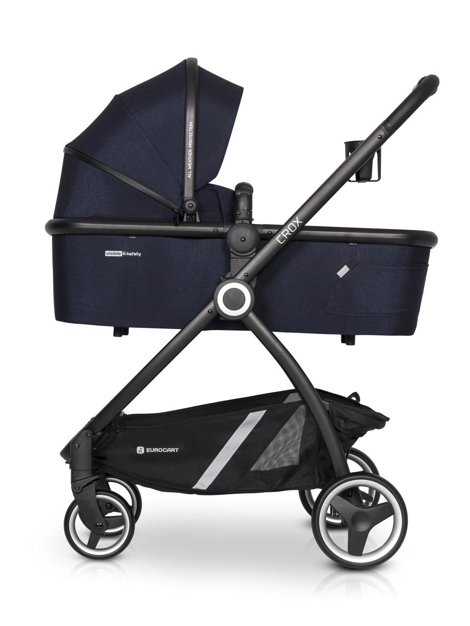 Коляска 2 в 1 Euro-Cart Crox Cosmic blue, чорний