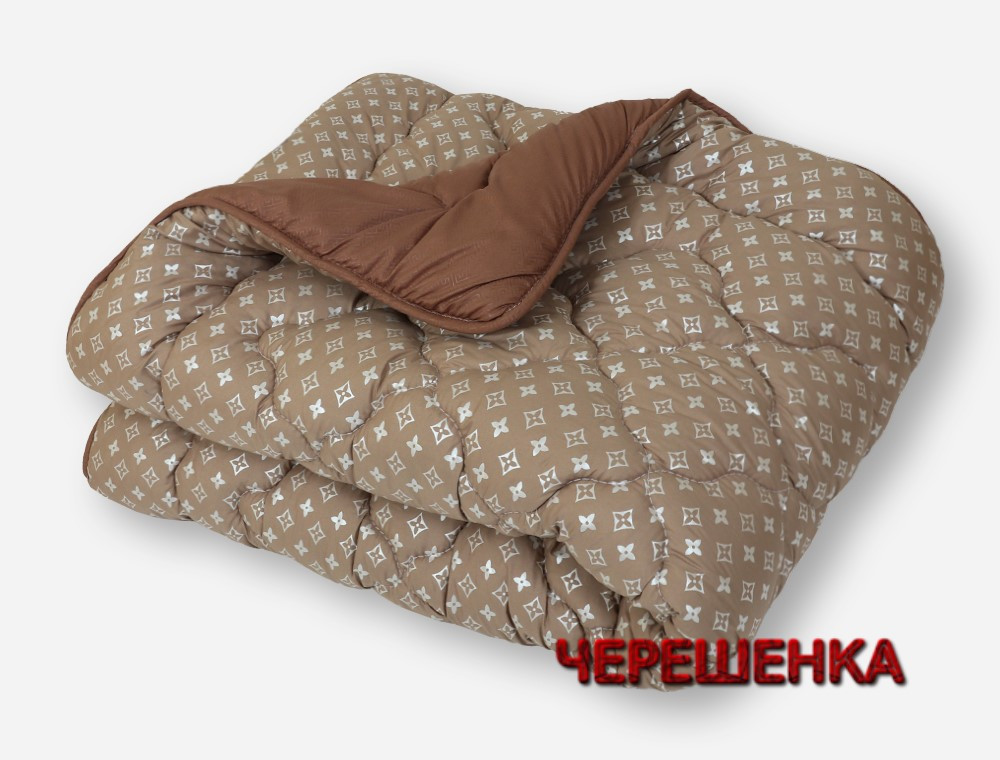 Ковдра зимова коричнева напівторна 150х210 стьобана мікрофібра/ холофайбер двостороння гіпоалергенна