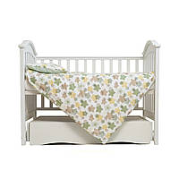 Змінна постіль 3 ел Twins Comfort Soft (фланель) 3010-TS-06, Stars green, білий/зелений