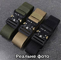 Ремінь тактичний 120 см 145 см Assault Belt Кобра з металевою пряжкою (Олива, Чорний, Хакі, койот)