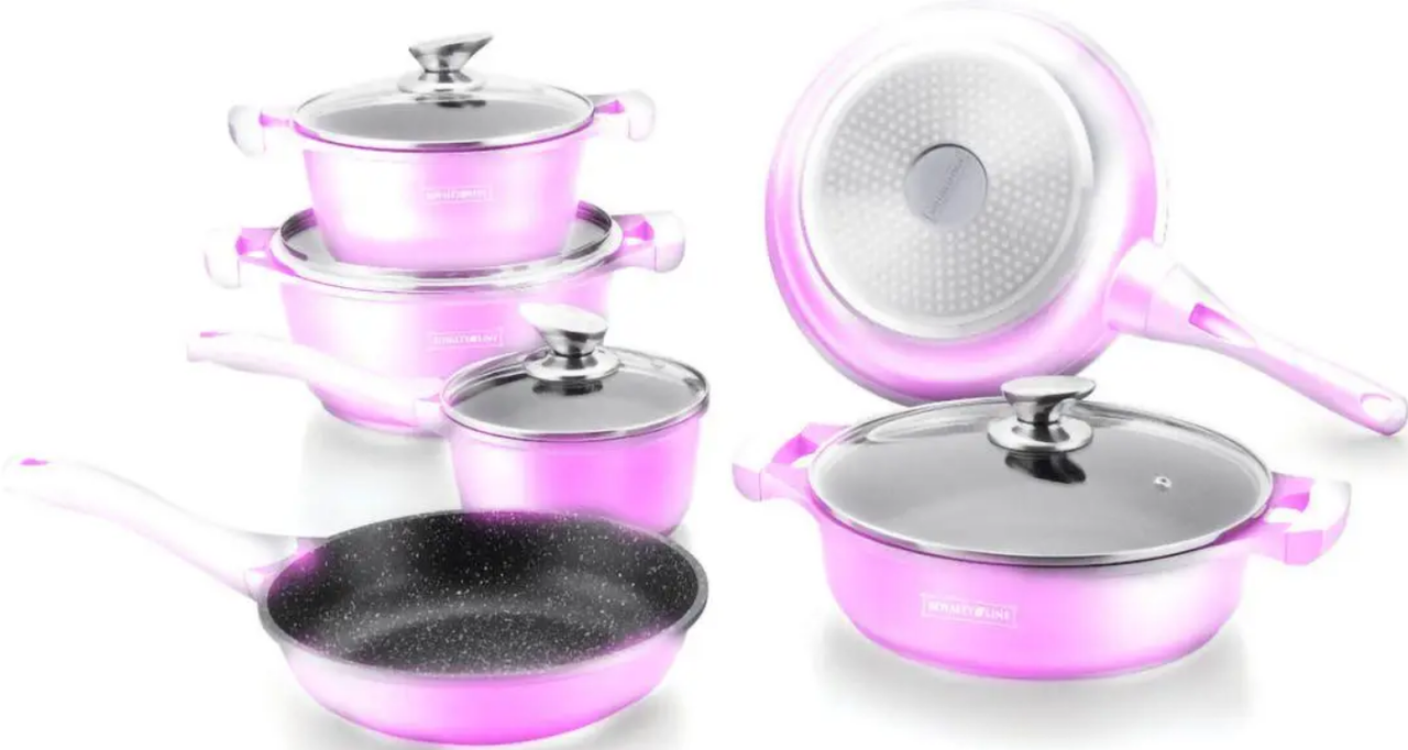 Набір посуду Royalty Line RL-RL-ES1010М PINK 10 предметів, фото 1