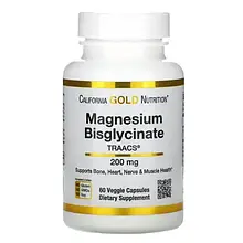 Магній Бісгліцинат California Gold Nutrition Magnesium Bisglycinate 60 капсул