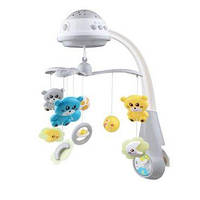 Мобіль Baby Mix пластиковий із проєктором FS-35604 Ведмедики сірий