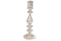 Скляний фігурний свічник 10*28 см, колір зістарене золото в пакованні 4штуки (118-138)
