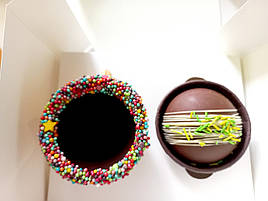 Набір " Веселковий " : 1 їстівна чашка — печиво + 1 шоколадна бомбочка ( коричневий )