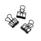 Канцелярський зажим біндер 20*28мм чорний 1шт BIN009, фото 5