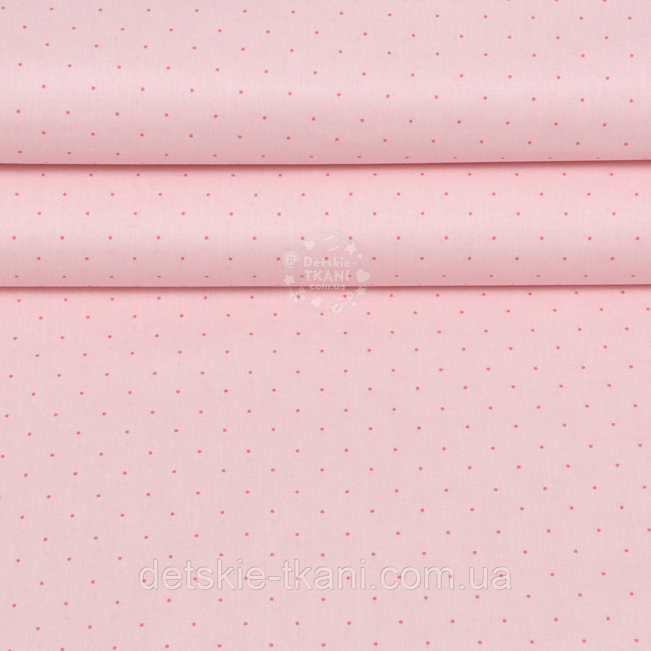 Ранфорс шириною 240 см "Рідкі темно-рожеві крапки на рожевому тлі" №4533, фото 1