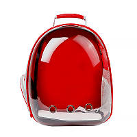 Рюкзак-переноска для кошек Taotaopets 253304 Panoramic Red 35*25*42cm с иллюминатором