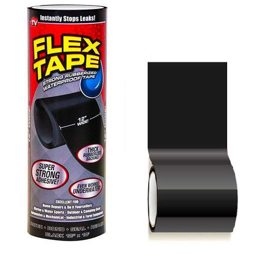 Водонепроницаемая изоляционная сверхпрочная скотч-лента Flex Tape QI-367 30 см (WS) - фото 5 - id-p1683478586