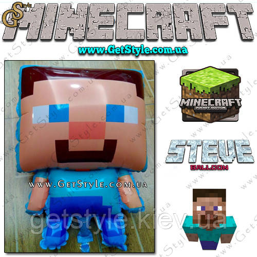 Повітряна куля Steve з Minecraft — "Steve Balloon" — 50 х 32 см