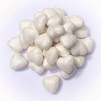 Сердечка для декору. Матеріал:Пінопласт. Розмір: 3 см х 3 см