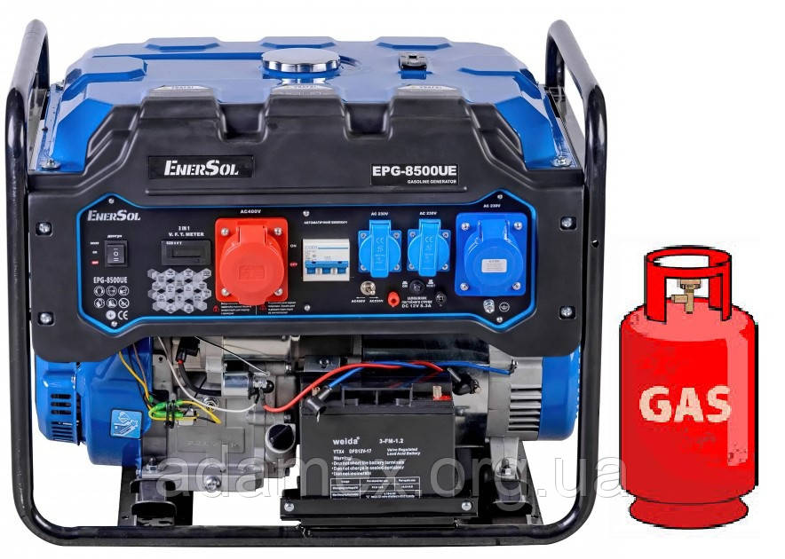 Генератор Газ/бензин EnerSol EPG-8500UE 8.0/8.5кВт 220/380В з електростартером