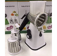 Овощерезка мультислайсер Tabletop Drum Grater Kitchen Master Терка для овощей и фруктов 3 насадки. LZ-168 (WS)