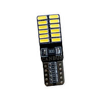 Лампа LED б/у габарит, панель приборов, салон 12V T10(W5W) W2.1x9.5D 24SMD CANBUS N.P WHITE