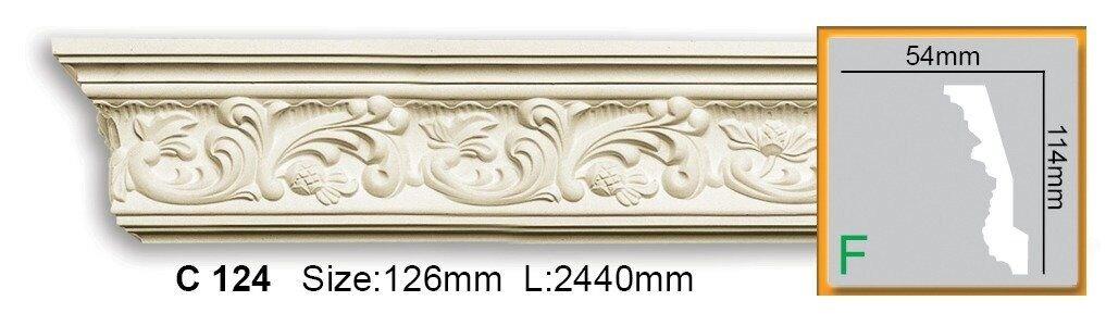 Карниз поліуретановий з орнаментом Gaudi Decor C 124 Flexi