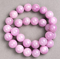 Намистини Кунцит (іміт. акрил) на волосіні гладка кулька d- 14.5мм+- L-40см +- купити біжутерію дешево оптом в інтернеті
