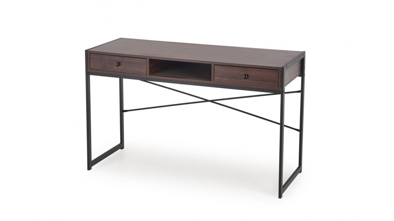 Стіл письмовий B-46 123x48 горіх/чорний Halmar, фото 1