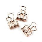 Канцелярський зажим біндер 20*28мм рожеве золото 1шт BIN010, фото 4