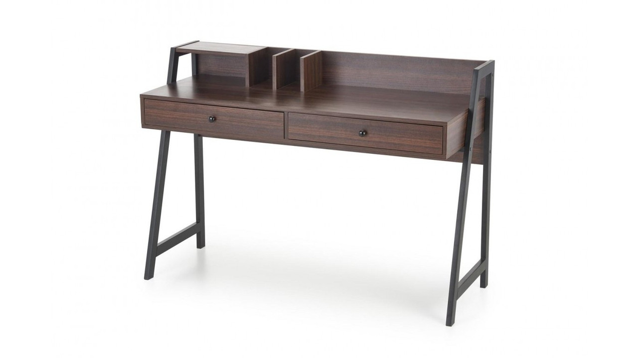 Стіл письмовий B-47 128x48 горіх/чорний Halmar, фото 1