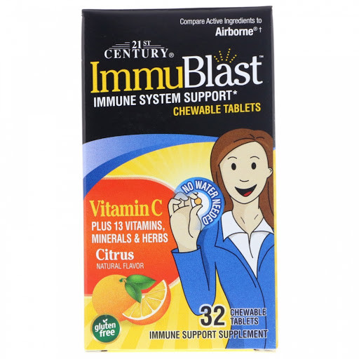 Вітамінно-мінеральний комплекс 21st Century ImmuBlast Citrus 32 Chewable Tablets