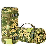 Тактический флисовый плед 150х180см одеяло для военных с чехлом. CE-914 Цвет: пиксель (WS)