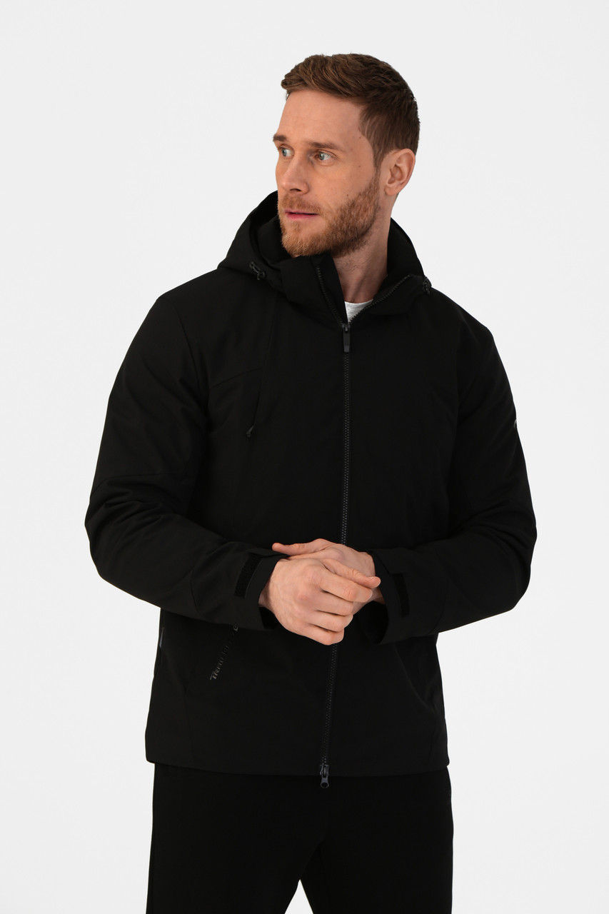 Вітровка AVECS чорна із знімним капюшоном осінь/весна демісезонна 50304/1