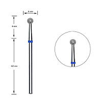 Фреза алмазная для маникюра синяя шар диаметр 4 мм