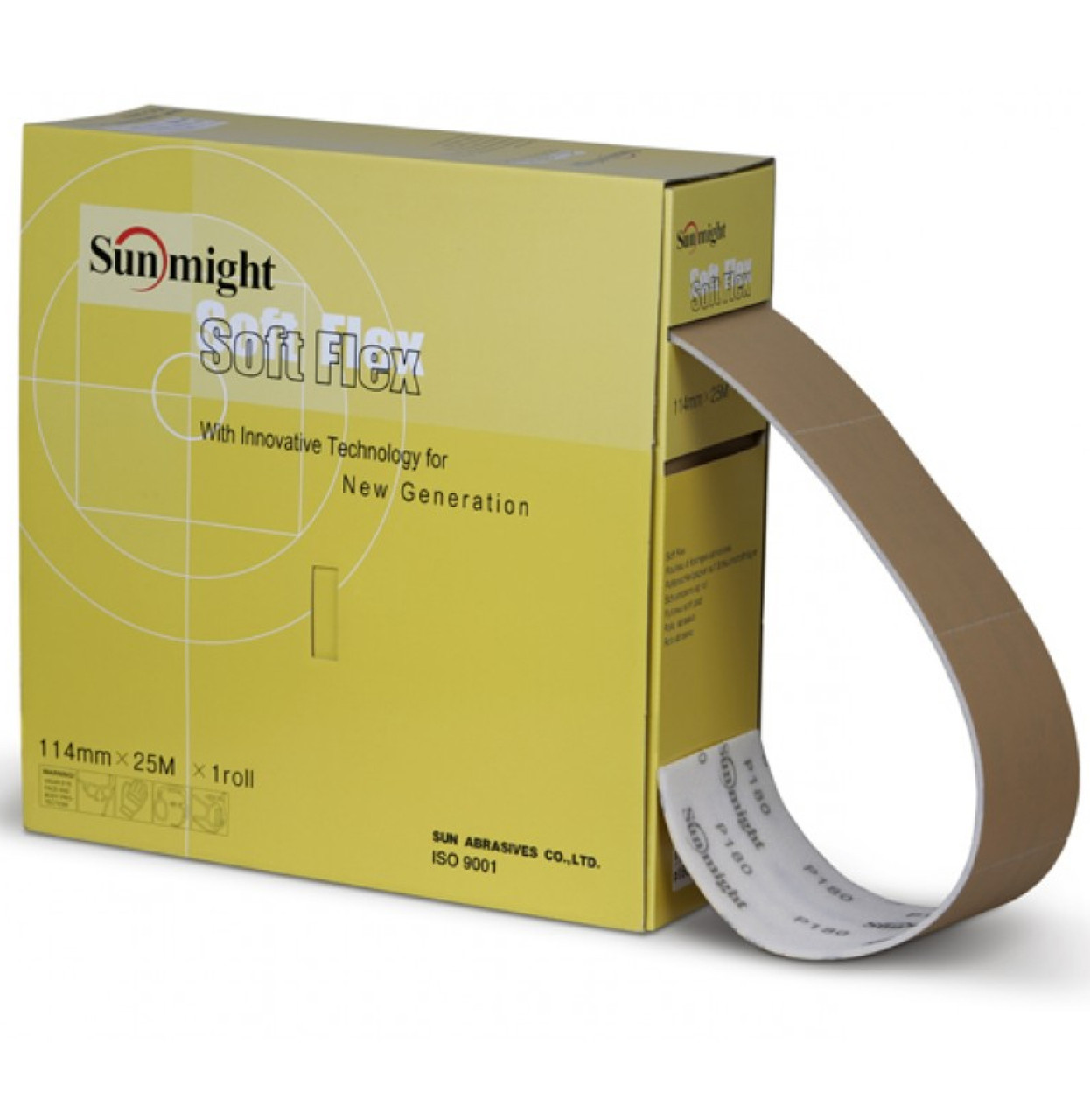 Шліфувальний папір абразивний на основі паралонової SunMight Gold Soft, 114 мм x 1 м P320 Рулон