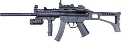 Автомат потужний лазерний приціл ліхтарик пластикові кулі 6 мм ігровий