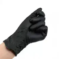 Черные нитриловые перчатки Solid SERWO Nitrile Gloves (100шт) - размер M