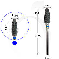 Фреза кукурудза керамічна синя 6 мм, робоча частина 14.5 мм