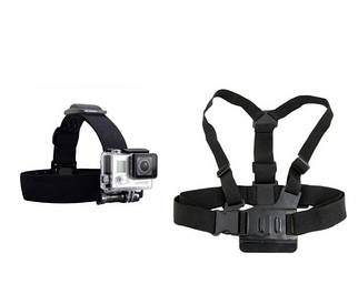 Кріплення для екш камери GoPro (кріплення на голову + кріплення на груди) / Нагрудний тримач для гоу про
