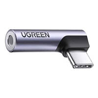 Переходник UGreen угловой Type-C - 3.5 mm адаптер для наушников AV154 (Серый)