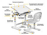 Дитяча парта, що росте, стіл + шарльчик для дому Evo-kids Evo-06 комплект сірий, фото 2