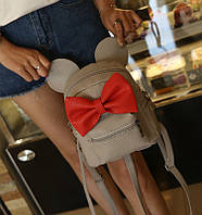 Модный маленький женский рюкзак с ушами Микки Серый для ребенка для девушки