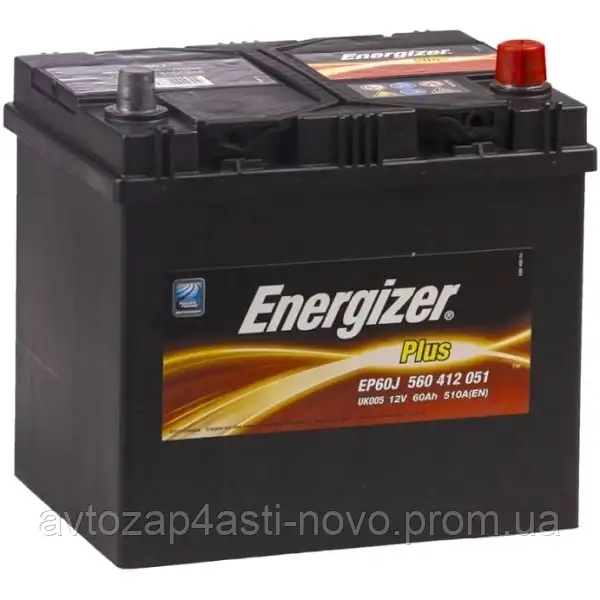 Акумулятор 60Ah-12v Energizer Plus (232х173х225), R,EN510 Азія R+правий ENERGIZER