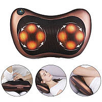 Инфракрасный массажер для шеи и спины (31х10х19 см) Massage Pillow 8028 / Роликовая массажная подушка