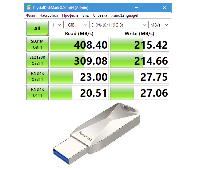 USB флешка 128Gb, USB 3.0 flash drive Fanxiang F315Pro, Read/Write 400/215 Mb/s