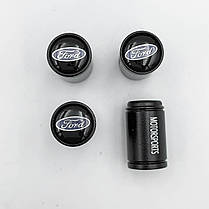 Захисні ковпачки на ніпеля Motosport Ford (Форд) 4 шт Чорні, фото 2