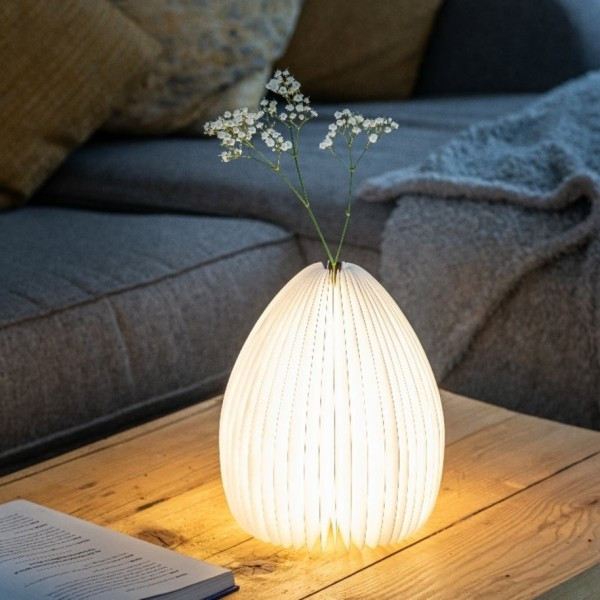 Світлодіодний настільний світильник-ваза оригінальної форми на акумуляторі