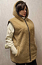Безрукавка жіноча з овечої вовни з капюшоном, фото 2
