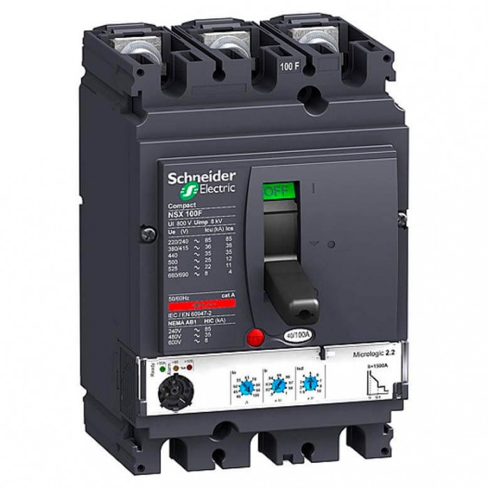 Автоматичний вимикач. ПЗВ Schneider Electric Compact NSX LV429770, 100A (LV429770)