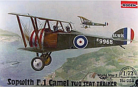 Roden 054 Sopwith F.1 Camel RAF Two Seat Trainer Истребитель 1917 Сборная Пластиковая Модель в Масштабе 1:72