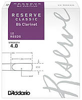Трости для кларнета D'Addario Reserve Classic Bb Clarinet #4.0 - 10 Pack