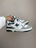 Кросівки чоловічі New Balance 550 White Green білі зелені шкіра Chower біленс демісезонні весна модні В'єтнам, фото 2