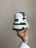 Кросівки чоловічі New Balance 550 White Green білі зелені шкіра Chower біленс демісезонні весна модні В'єтнам, фото 4