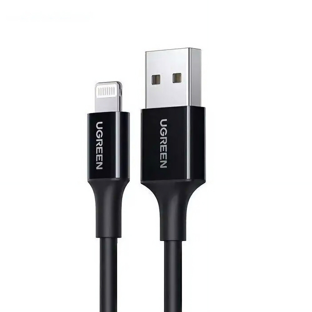 Кабель для зарядки телефона/ смартфона UGREEN US155 USB - Lightning 2.4 А 2 м Чорний (6776817)