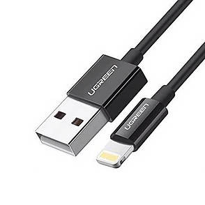 Кабель для зарядки телефона/ смартфона UGREEN US155 USB - Lightning 2.4 А 1 м Чорний (6776815), фото 3