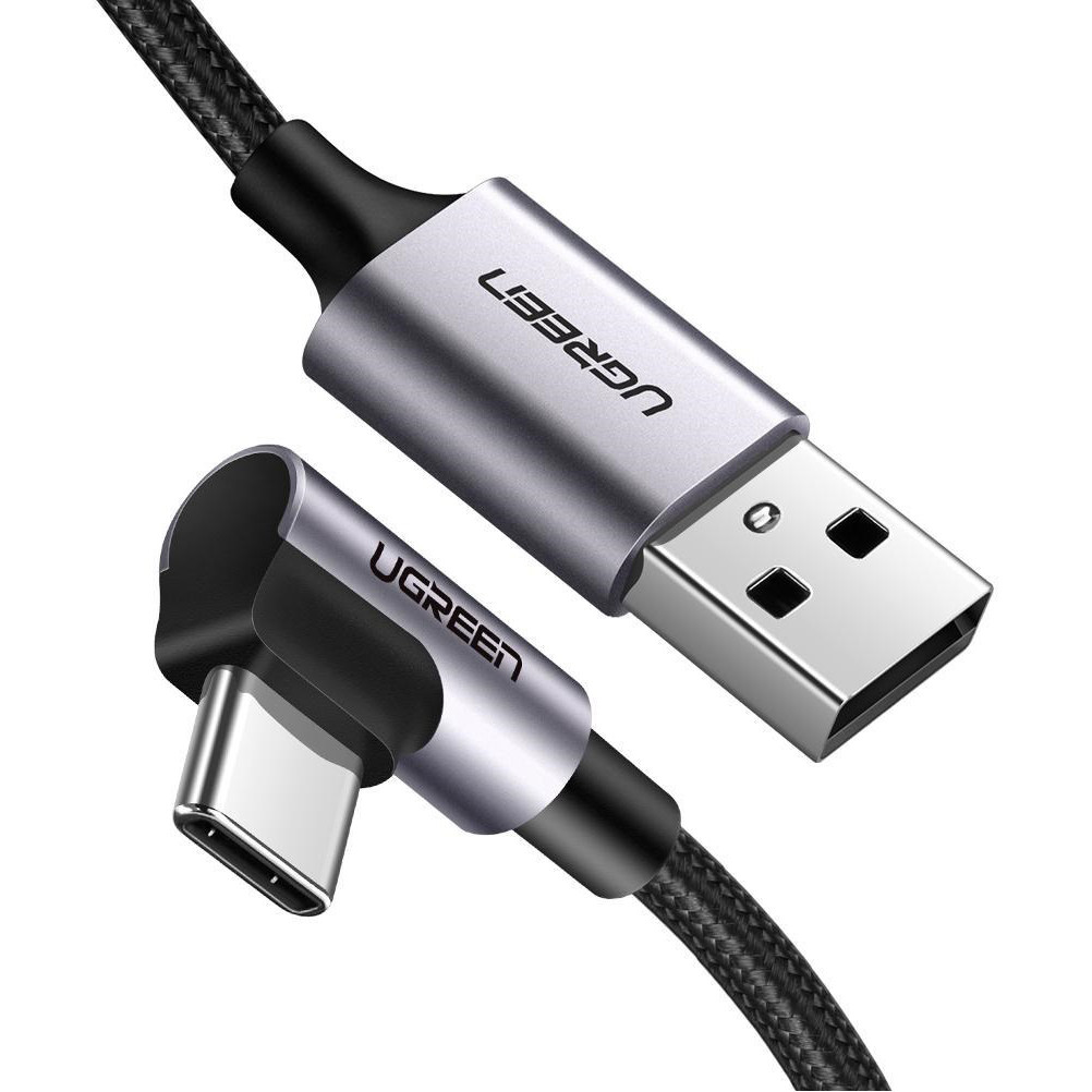 Кабель для зарядки телефона/ смартфона UGREEN US284 USB - Type-C 1 м Чорний/ Сріблястий (6616981)