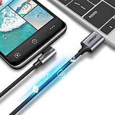 Кабель для зарядки телефона/ смартфона UGREEN US284 USB - Type-C 1 м Чорний/ Сріблястий (6616981), фото 4